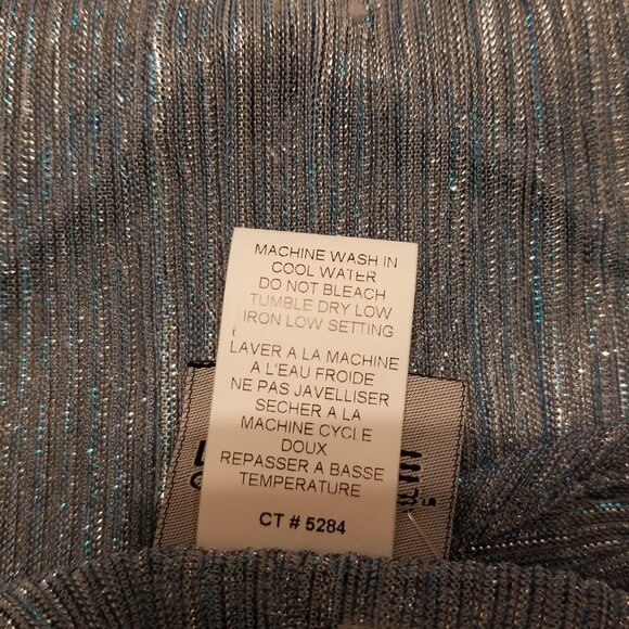 NWT Cover Me Sparkly Blue/Silver Long Sheer Sarong Cover Up Maxi Dress Large - Picture 9 of 11